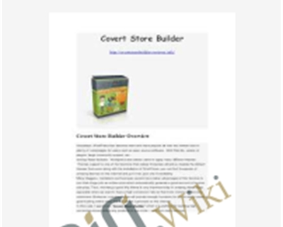 WP Covert Store Builder - Soren Jordansen, John Merrick & Cindy Battye